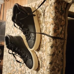 Women's Black High-Top Sneakers with Cream Sole